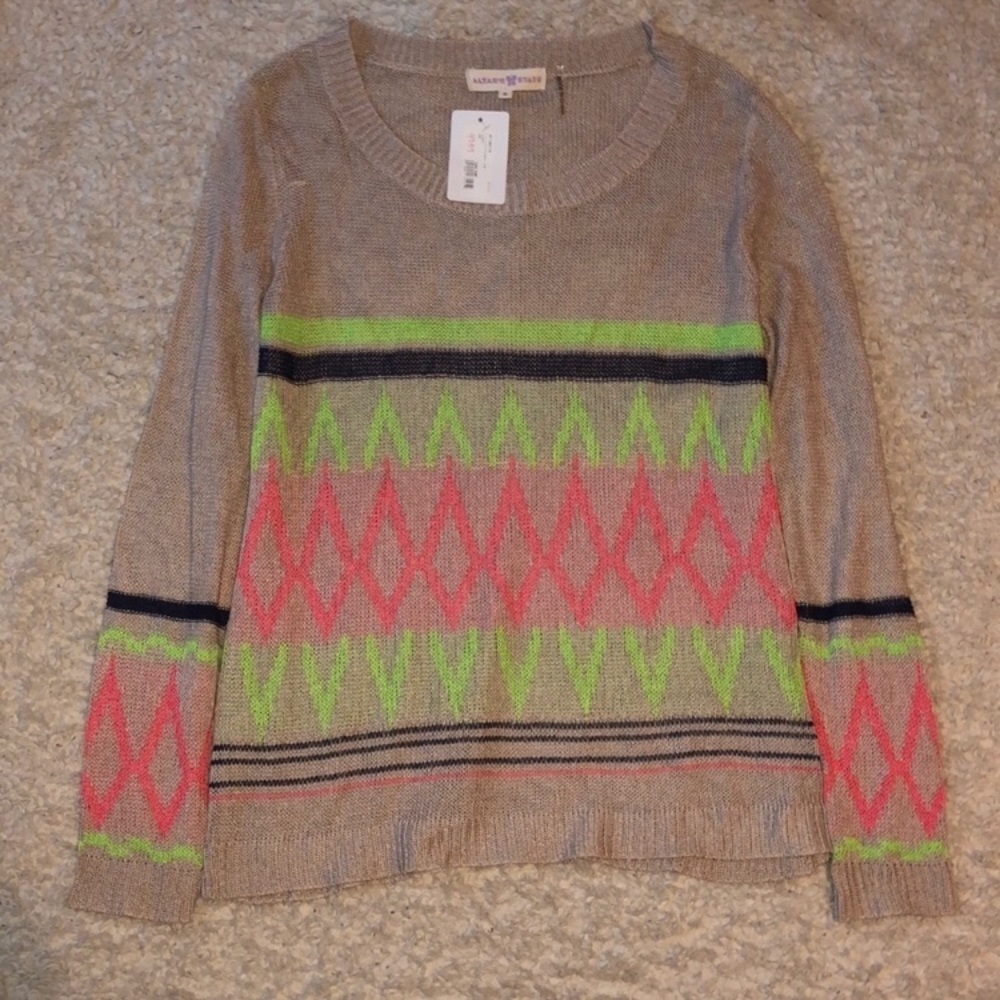 altar'd state neon knitted sleeve Sweater Oversize